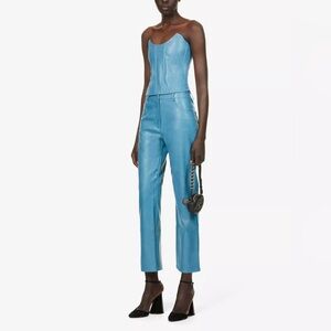 NWT MIAOU Junior slim-leg high-rise vegan-leather trousers